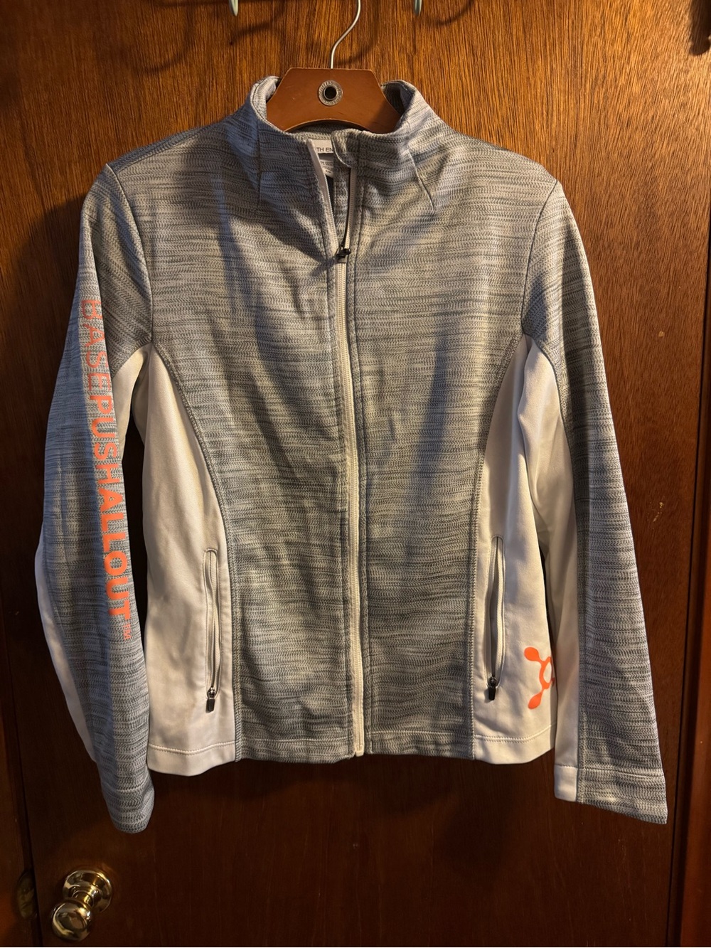 Orangetheory Heather Gray & White Full-Zip Jacket